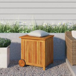 Berkfield Garden Storage Box With Wheels 60X50X58 Cm Solid Wood Acacia - thumbnail 1