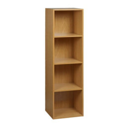 Urbn-Living Urbnliving Height 106Cm 4 Shelf Wooden Bookcase Shelving Colour Beech Display Storage Shelf Unit Shelves - thumbnail 1