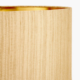 Pacific Lifestyle Gold Slubbed Faux Silk Gold Lined Cylinder Lampshade - thumbnail 4