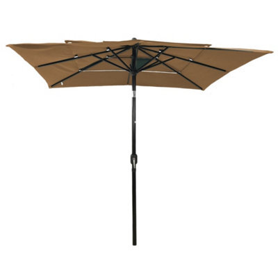 Berkfield Harmful 3-Tier Parasol With Aluminium Pole Taupe 2.5X2.5 M - image 1