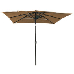 Berkfield Harmful 3-Tier Parasol With Aluminium Pole Taupe 2.5X2.5 M - thumbnail 1