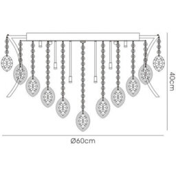 Luminosa Lighting Luminosa Mios Ceiling 12 Light G4 Polished Chrome/crystal, Not Led/cfl Compatible - thumbnail 4