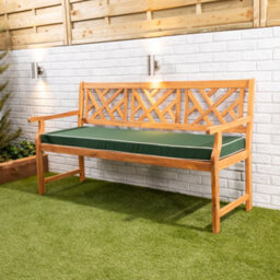 Alfresia Green 3 Seater Garden Bench Cushion, 153Cm Wide, Filled With Thick Luxury Foam - thumbnail 2