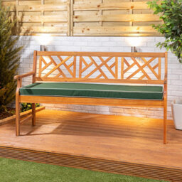 Alfresia Green 3 Seater Garden Bench Cushion, 153Cm Wide, Filled With Thick Luxury Foam - thumbnail 3
