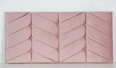 Comfy Deluxe 4Ft 20Inch Rose Pink Plush Headboard With Matching Buttons - image 1