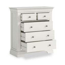 Colette White 2 Over 3 Chest Of Drawers Fully Assembled - By Roseland Furniture - thumbnail 8