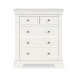 Colette White 2 Over 3 Chest Of Drawers Fully Assembled - By Roseland Furniture - thumbnail 6