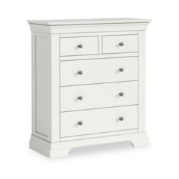 Colette White 2 Over 3 Chest Of Drawers Fully Assembled - By Roseland Furniture