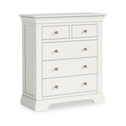 Colette White 2 Over 3 Chest Of Drawers Fully Assembled - By Roseland Furniture - thumbnail 5