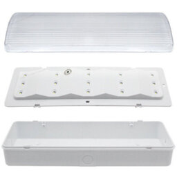 Long Life Lamps Company Glass Emergency Led Light Bulkhead With Green Man Fire Exit Sleeve Celling Or Wall Mount Eml01D - thumbnail 7
