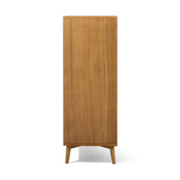 Teamson Home Tremolo Chest Of Drawers 5 Fluted Push-Open Drawer Bedroom Dresser, Natural - thumbnail 7