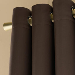 "Ohs Essentials Eyelet Blackout Thermal Curtain Pair, Brown - 66 X 54""" - thumbnail 4