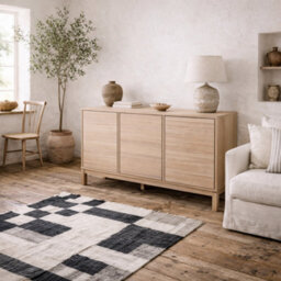 Wyld Haus Nakskov 3-Door White Oak Sideboard With Lamella Panels - thumbnail 2