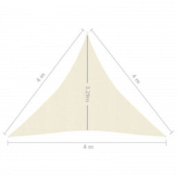 Berkfield Sunshade Sail 160 G/m2 Cream 4X4X4 M Hdpe - thumbnail 6