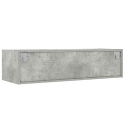 Berkfield Tv Cabinet With Led Lights Concrete Grey 100X35.5X25 Cm - thumbnail 9