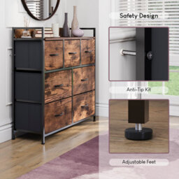 Lassic Vida Designs Chorley 7 Drawer Fabric Ukfr Chest Of Drawers, Rustic Brown - thumbnail 8