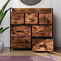 Lassic Vida Designs Chorley 7 Drawer Fabric Ukfr Chest Of Drawers, Rustic Brown - thumbnail 7