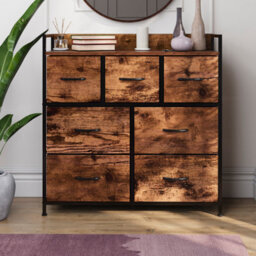 Lassic Vida Designs Chorley 7 Drawer Fabric Ukfr Chest Of Drawers, Rustic Brown - thumbnail 5