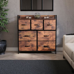 Lassic Vida Designs Chorley 7 Drawer Fabric Ukfr Chest Of Drawers, Rustic Brown - thumbnail 2