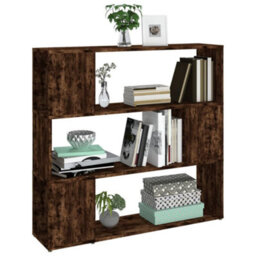 Berkfield Book Cabinet/room Divider Smoked Oak 100X24X94 Cm - thumbnail 4