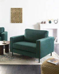 Beliani Armchair Savalen Velvet Dark Green - thumbnail 2