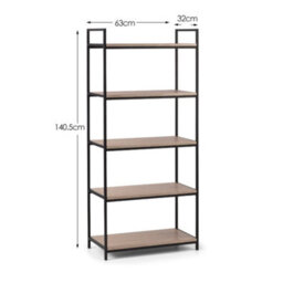Oakham Premium Camden Tall Bookcase In Black And Sonoma Oak - thumbnail 4