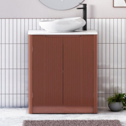 Royal Bathrooms Avenza 800mm Terracotta Clay Floor Standing Bathroom Vanity Unit 2 Door With Nova Basin