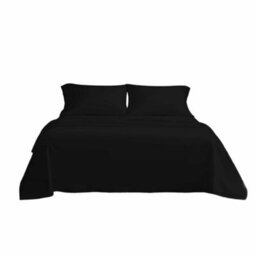 Microfibre Soft Touch Flat Sheet Plain Dyed Bed Linen Black - thumbnail 2