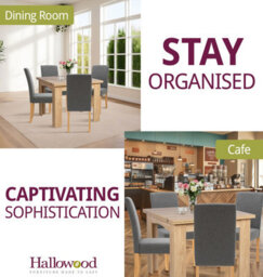 Hallowood Furniture Newquay Oak Flip Top Extending Table With 4 Upholstered Chairs In Grey Fabric - thumbnail 6