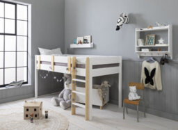 Nöa & Nani Noa & Nani Midsleeper Kids Solid Wood Cabin Bed In Classic White Una - thumbnail 4