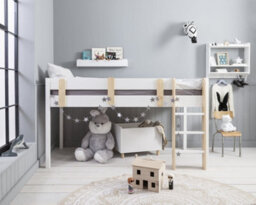 Nöa & Nani Noa & Nani Midsleeper Kids Solid Wood Cabin Bed In Classic White Una - thumbnail 3