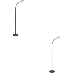 Loops 2 Pack Stylish Modern Black Led Floor Lamp For Contemporary Home Decor