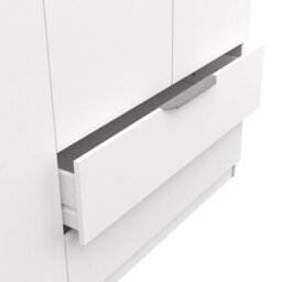 FurniComp LTD Furnicomp Chicago 8 Door 2 Drawer 160Cm Matt White Space Saving Wardrobe - thumbnail 5