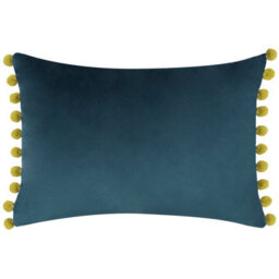 Paoletti Fiesta Velvet Pom Pom Cushion Cover - thumbnail 1