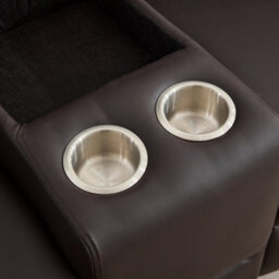 Hudson 2 Seat Rocker Recliner Sofa With Centre Console - Brown - thumbnail 7