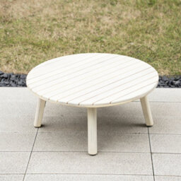 Abrihome Wood Round Coffee Table - Solid Outdoor Garden Table - W70 X D70 X H30 Cm - Nordic Style - thumbnail 7