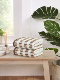 Rapport Home Santa Cruz Cotton Bath Towels Set Of 2 (Brown)