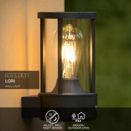 Lucide Lori Outdoor Wall Light With Dusk To Dawn Sensor Dark Anthracite - thumbnail 2