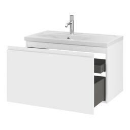 GoodHome Levanna Matt White Wall-Mounted Vanity Unit & Basin Set (W)800mm (H)480mm - thumbnail 3