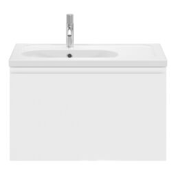 GoodHome Levanna Matt White Wall-Mounted Vanity Unit & Basin Set (W)800mm (H)480mm - thumbnail 2