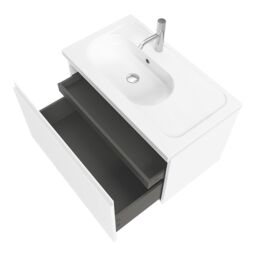 GoodHome Levanna Matt White Wall-Mounted Vanity Unit & Basin Set (W)800mm (H)480mm - thumbnail 4
