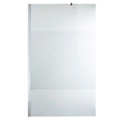 Cooke & Lewis Onega Chrome Effect Textured Striped Walk-In Wet Room Glass Screen (H)195Cm (W)120Cm - image 1