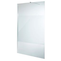 Cooke & Lewis Onega Chrome Effect Textured Striped Walk-In Wet Room Glass Screen (H)195Cm (W)120Cm - thumbnail 2