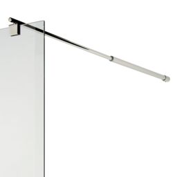 Cooke & Lewis Onega Chrome Effect Textured Striped Walk-In Wet Room Glass Screen (H)195Cm (W)120Cm - thumbnail 3