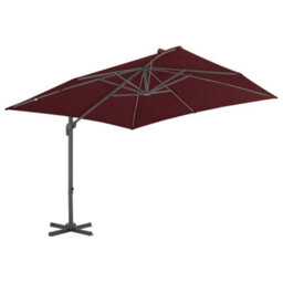 Walplus Cantilever Garden Parasol With Aluminium Pole Bordeaux Red 400X300 Cm - thumbnail 2