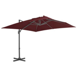 Walplus Cantilever Garden Parasol With Aluminium Pole Bordeaux Red 400X300 Cm - thumbnail 1