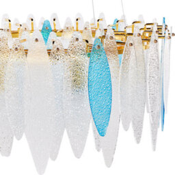 Wyld And Coco Luxe Chandelier Pendant Lamp - Multicolour Glass Shades, Gold Iron Frame, 60Cm Diameter, 120Cm Drop - thumbnail 5