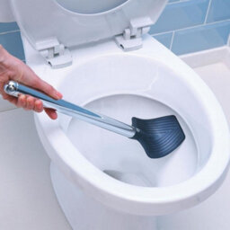 Bristle-Free Toilet Brush, Flexible Tpr Head, Hygienic, Drip-Free, With Storage Pot, L41Cm - thumbnail 2