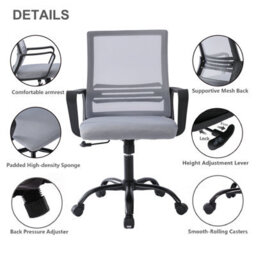 MCC Direct Mesh Back Office Chair On Castor Wheels - Black - thumbnail 7