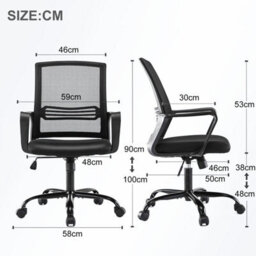 MCC Direct Mesh Back Office Chair On Castor Wheels - Black - thumbnail 9